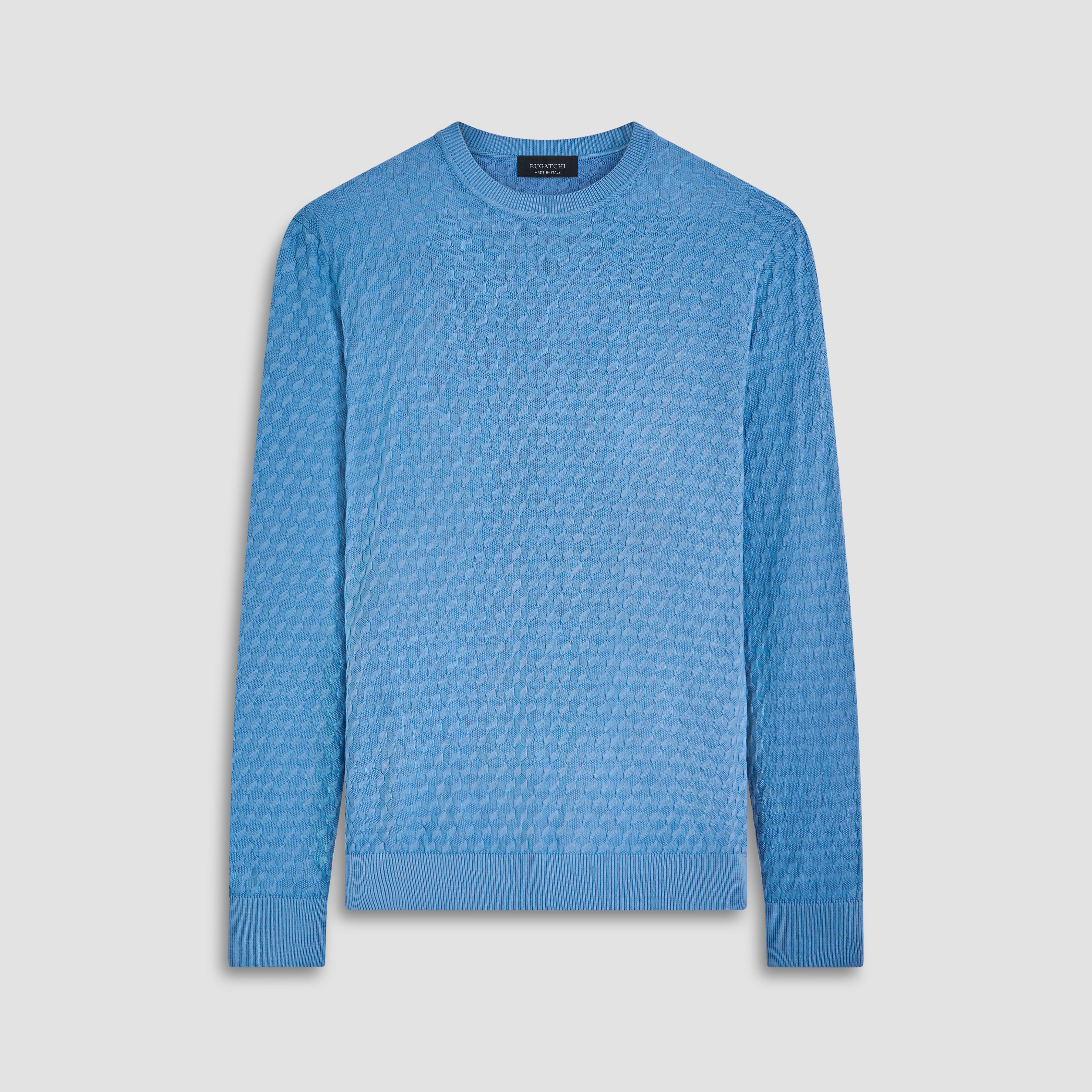 Blue cable knit sweater – Made in italy