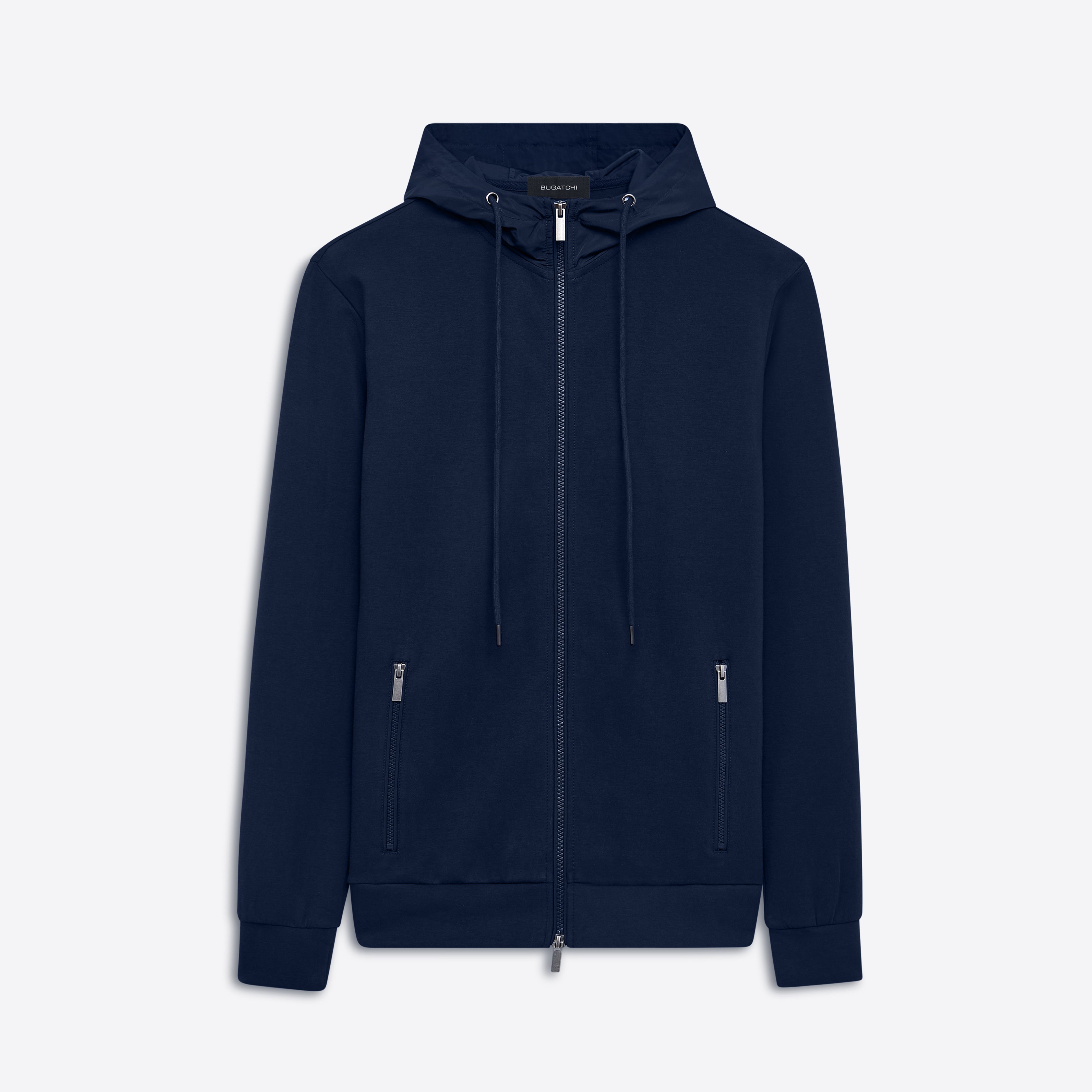 Bugatchi Men's Full-Zip Hooded Jacket Navy