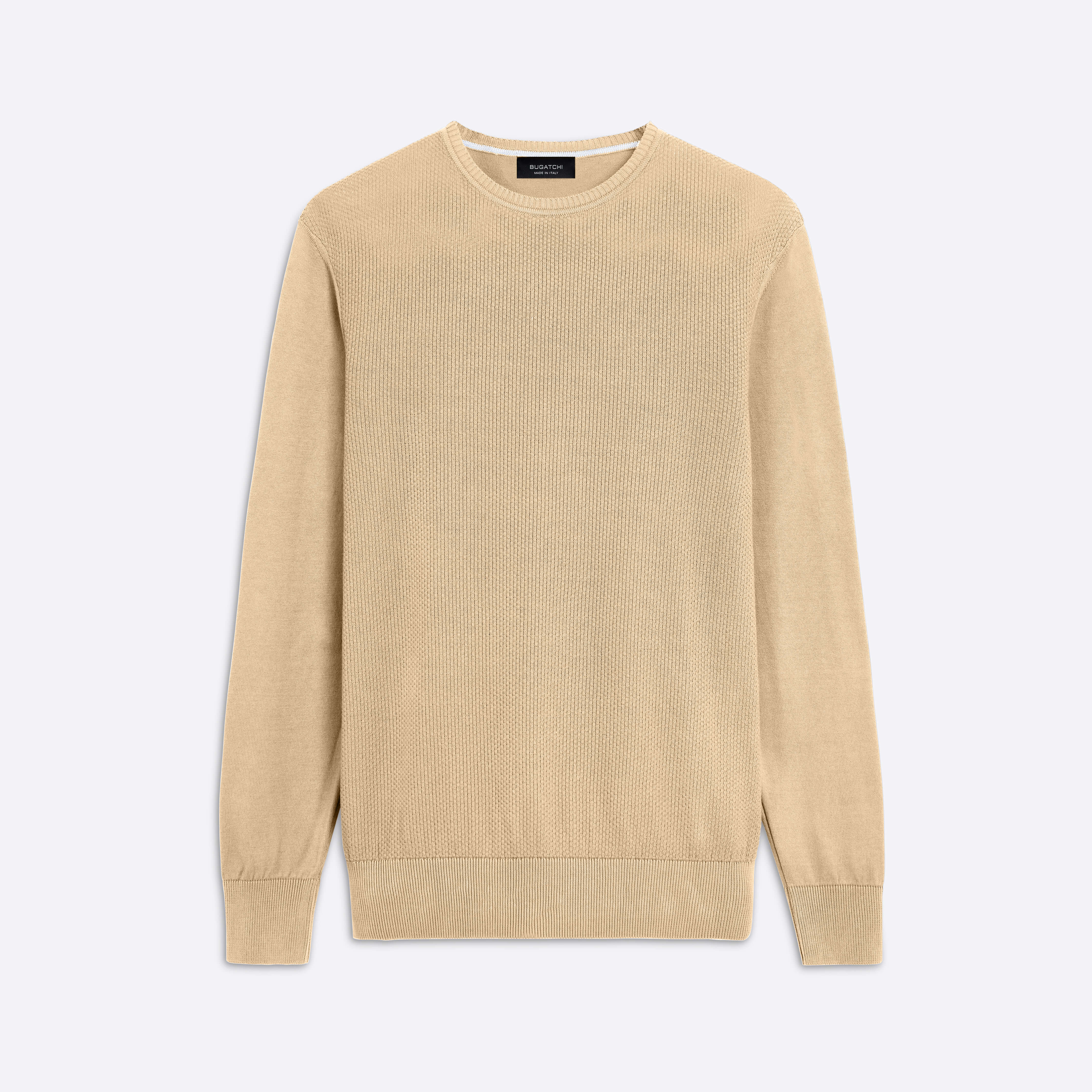  Caramel crew-neck sweater with logo