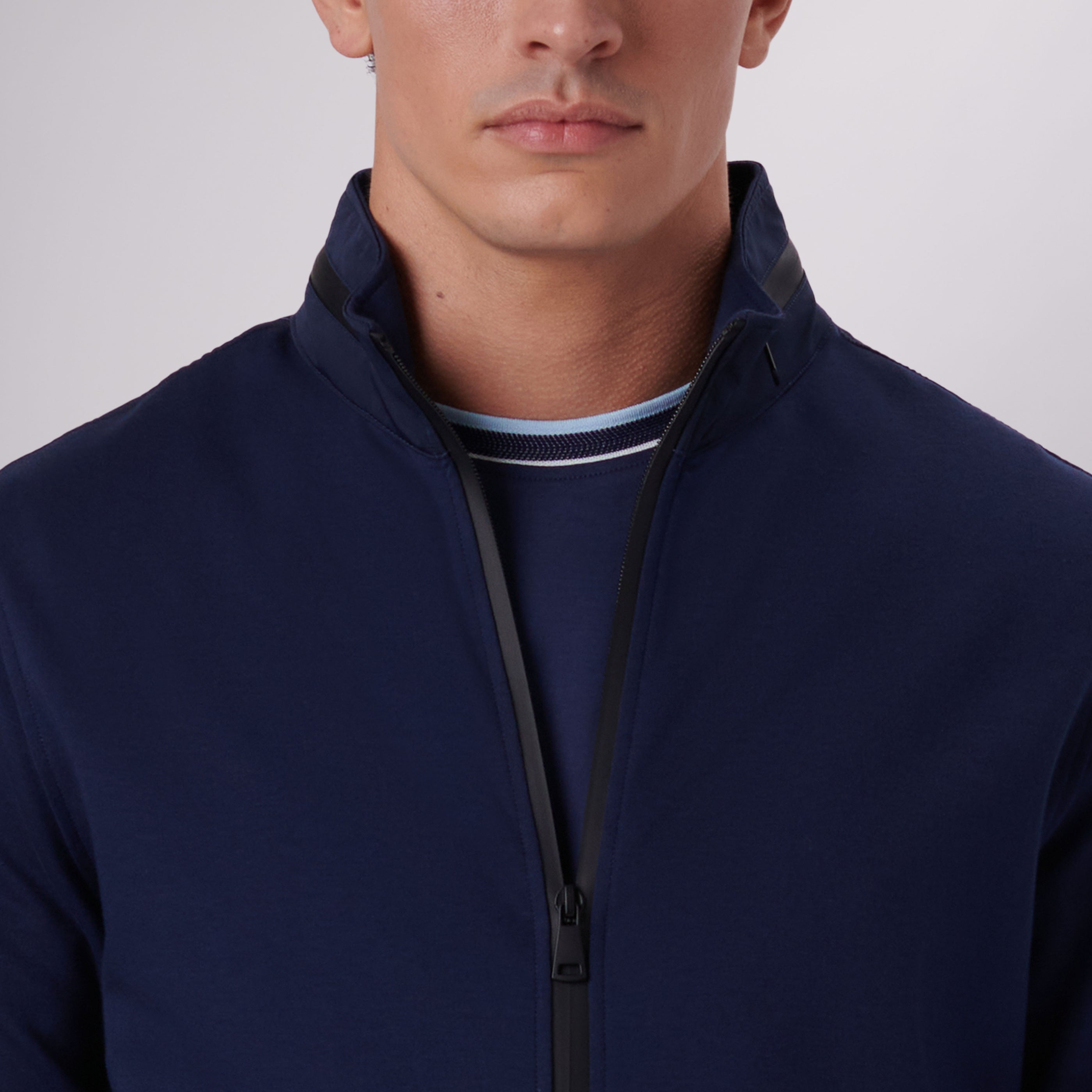 Bugatchi Men's Full-Zip Hooded Jacket Navy