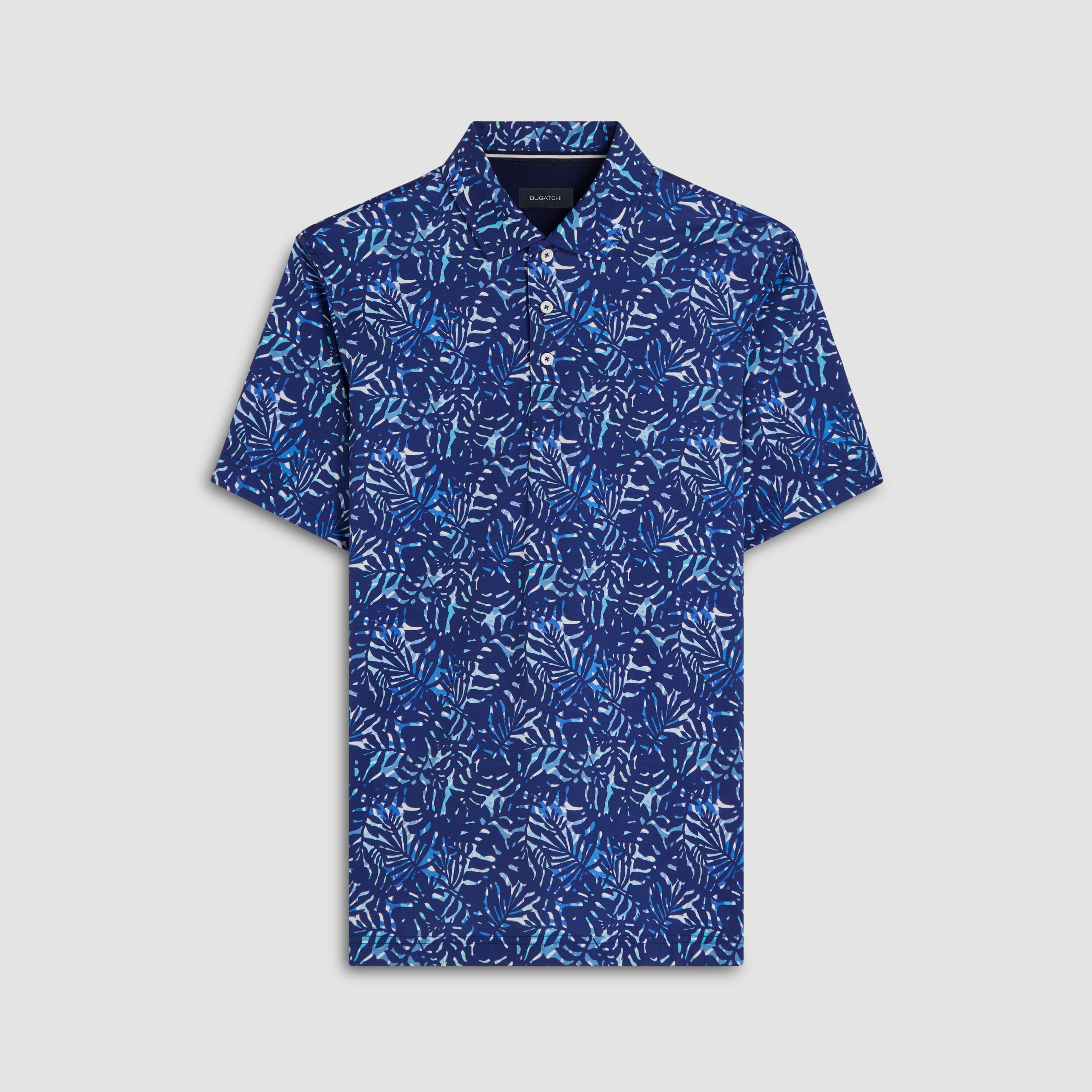 Hendrix Leaf Print Polo Shirt – BUGATCHI