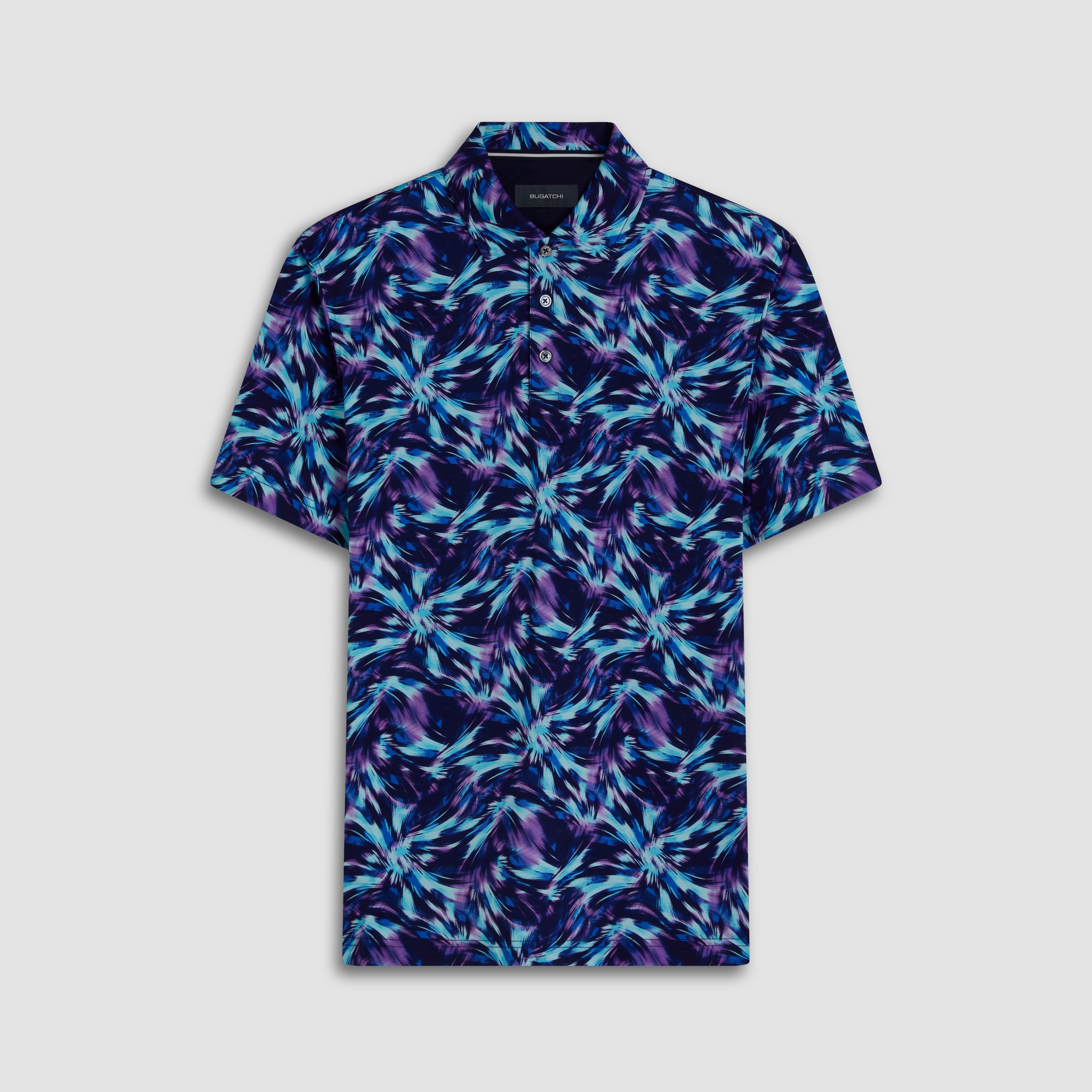 Hendrix Abstract Print Polo Shirt – BUGATCHI