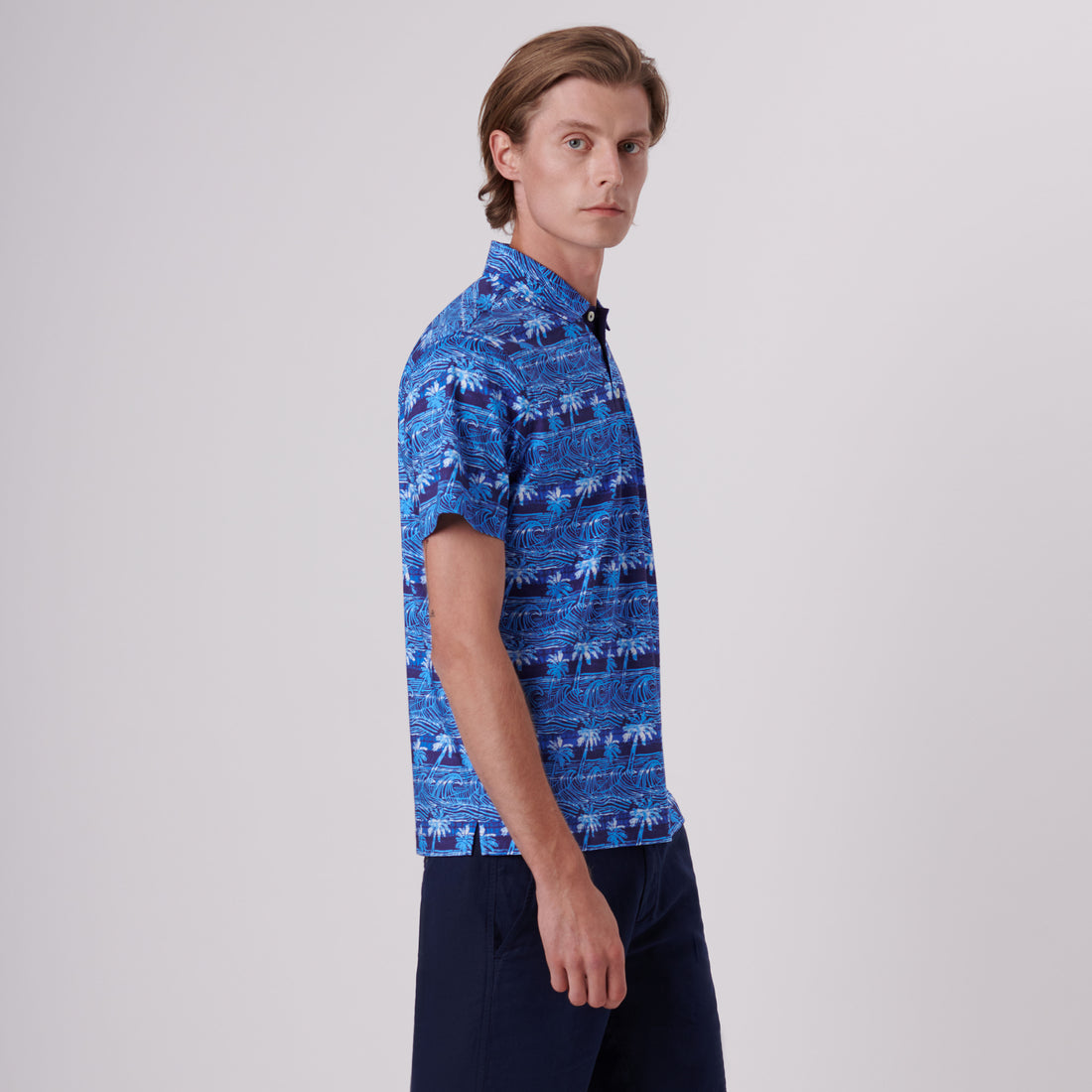 Hendrix Palms & Waves Print Polo Shirt