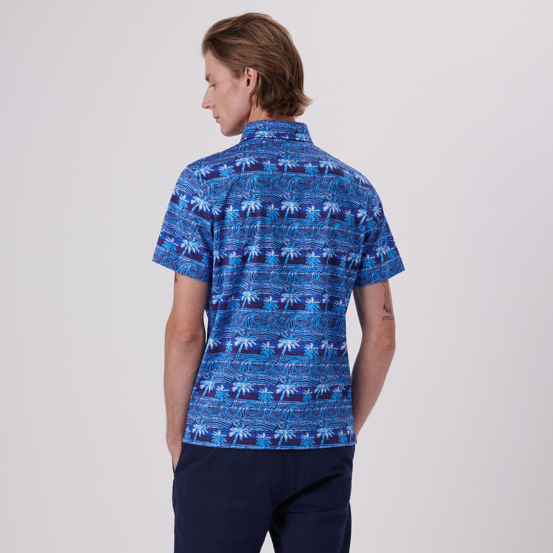 Hendrix Palms & Waves Print Polo Shirt