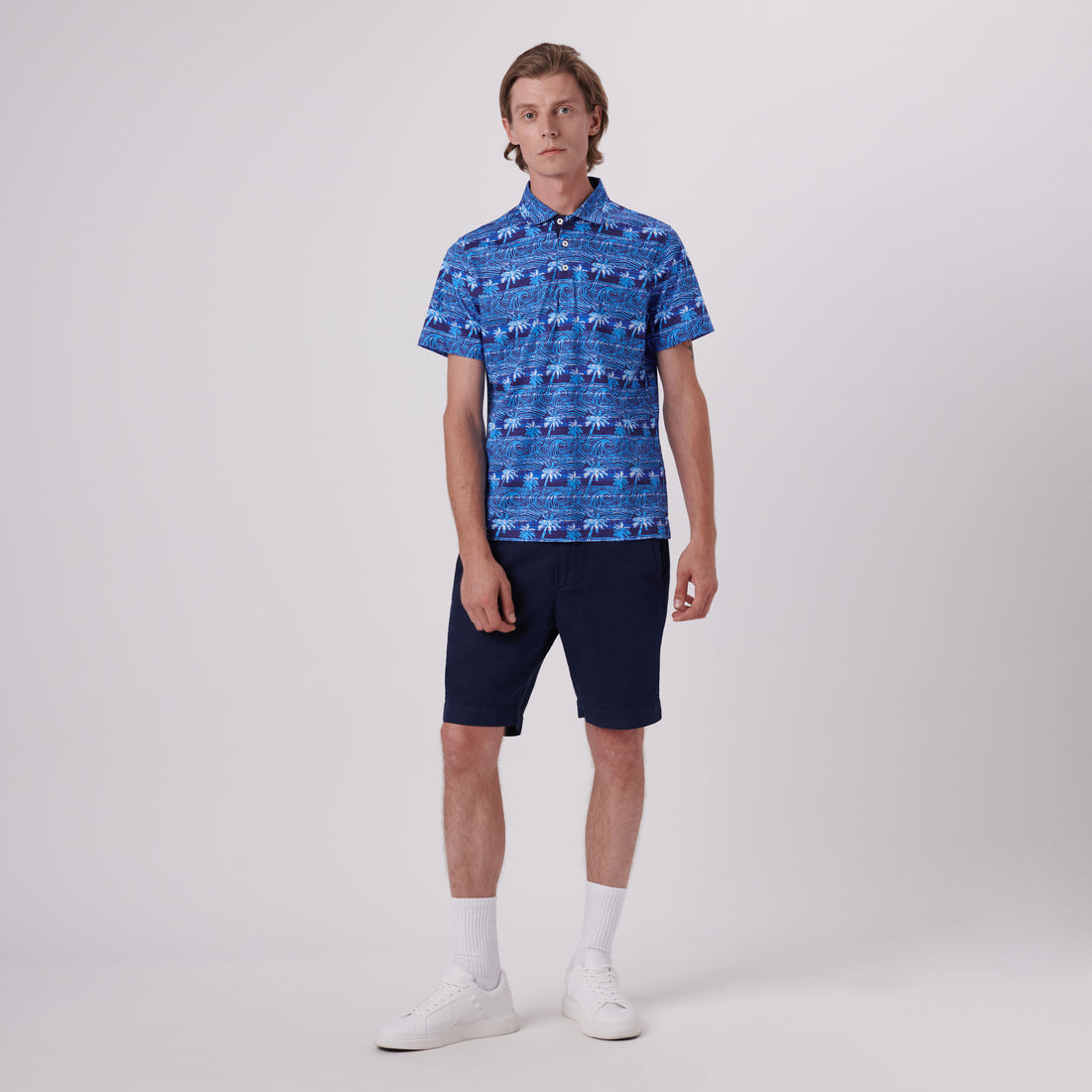 Hendrix Palms & Waves Print Polo Shirt