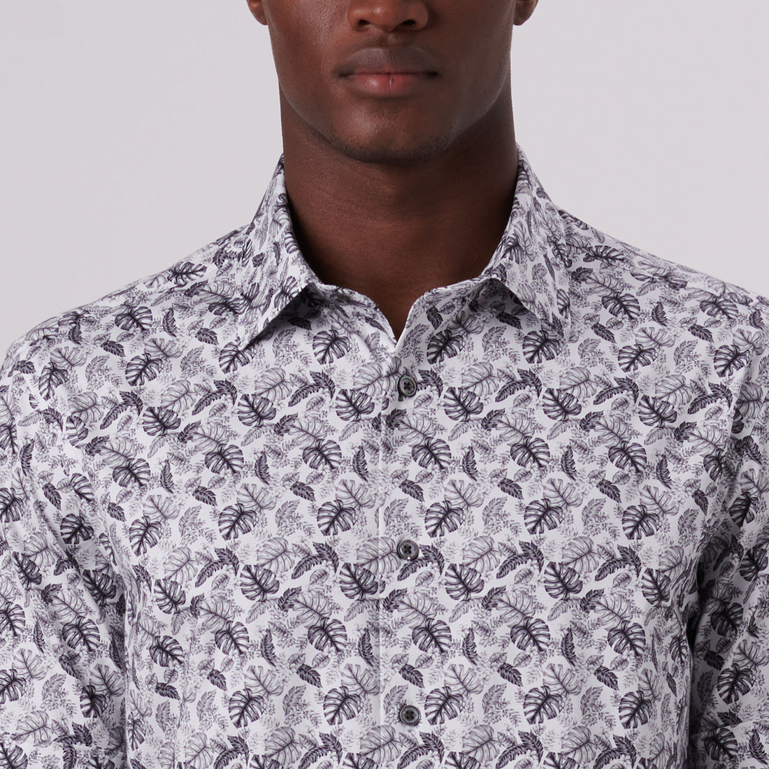 Milo Leaf Print OoohCotton Short Sleeve Shirt