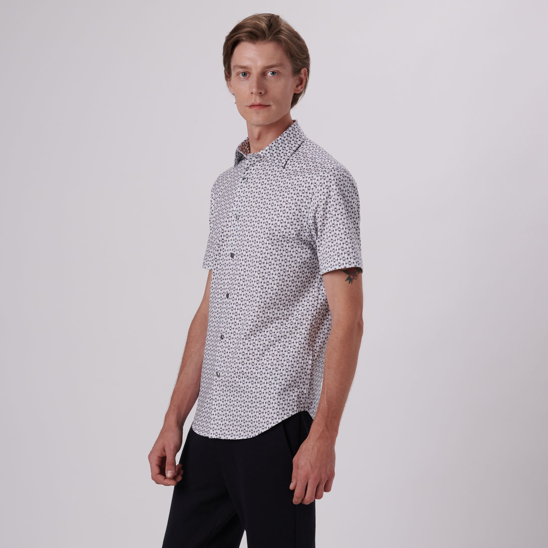 Miles Geometric Print OoohCotton Short Sleeve Shirt