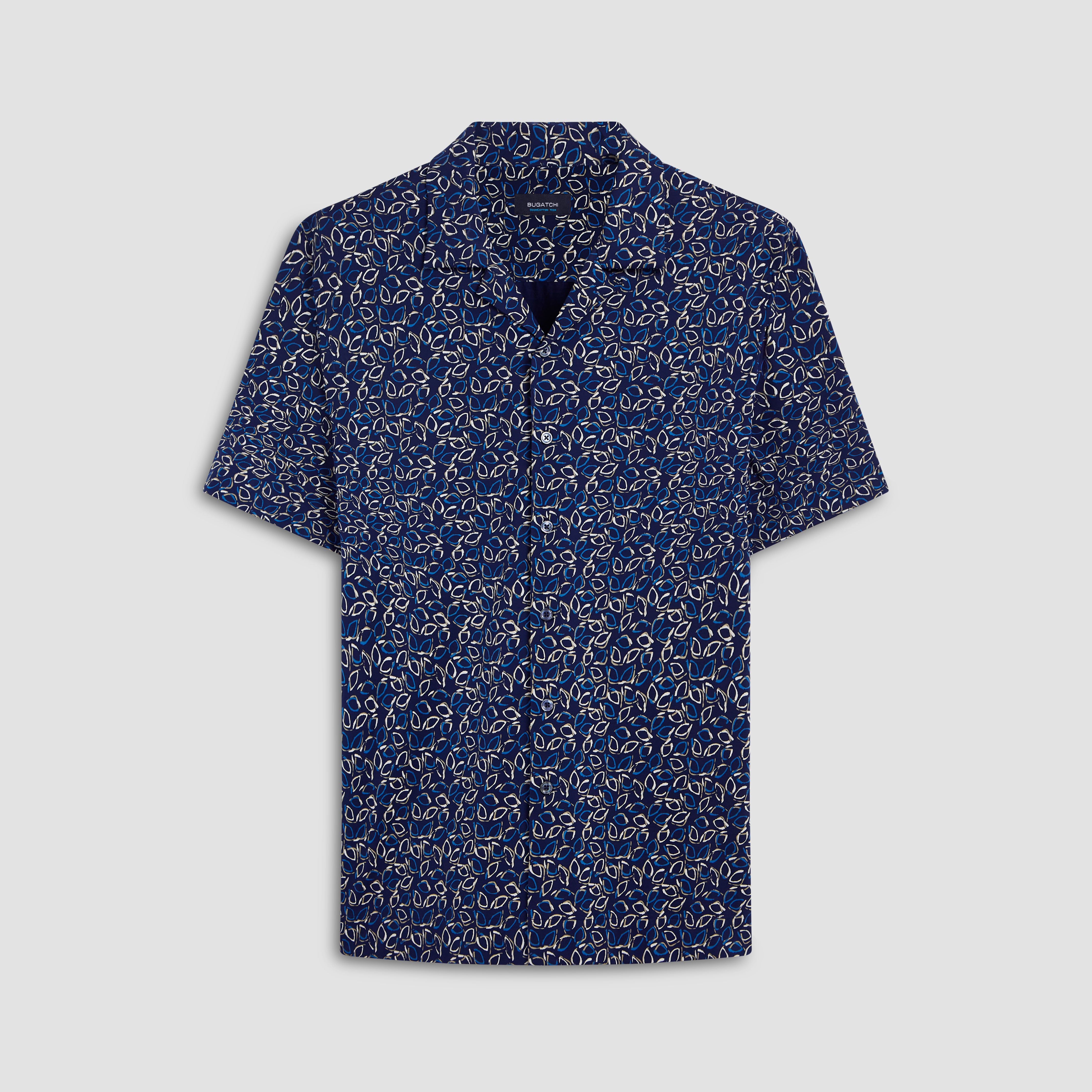 Cole Abstract Print OoohCotton Camp Shirt – BUGATCHI