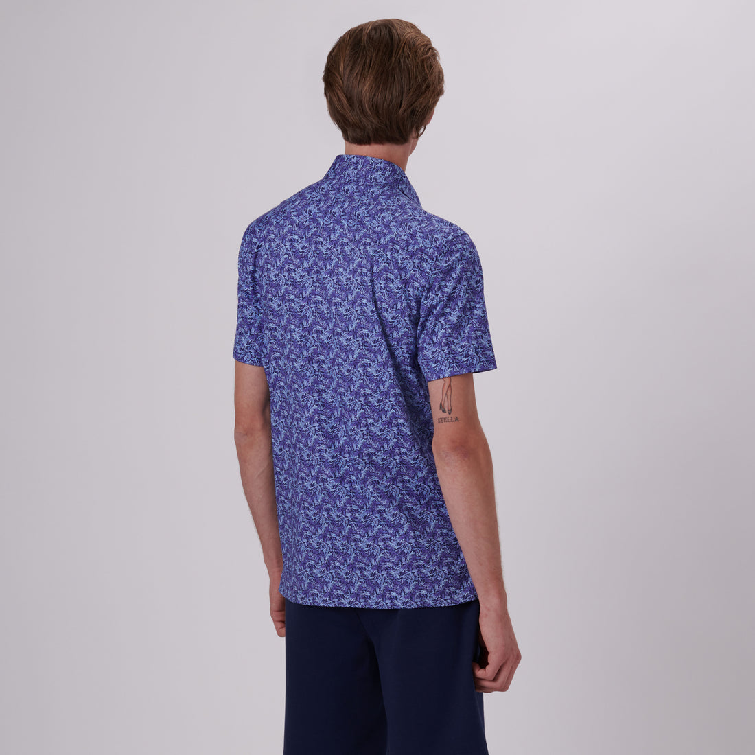 Milo Leaf Print OoohCotton Short Sleeve Shirt