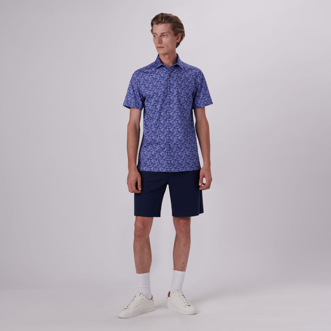 Milo Leaf Print OoohCotton Short Sleeve Shirt