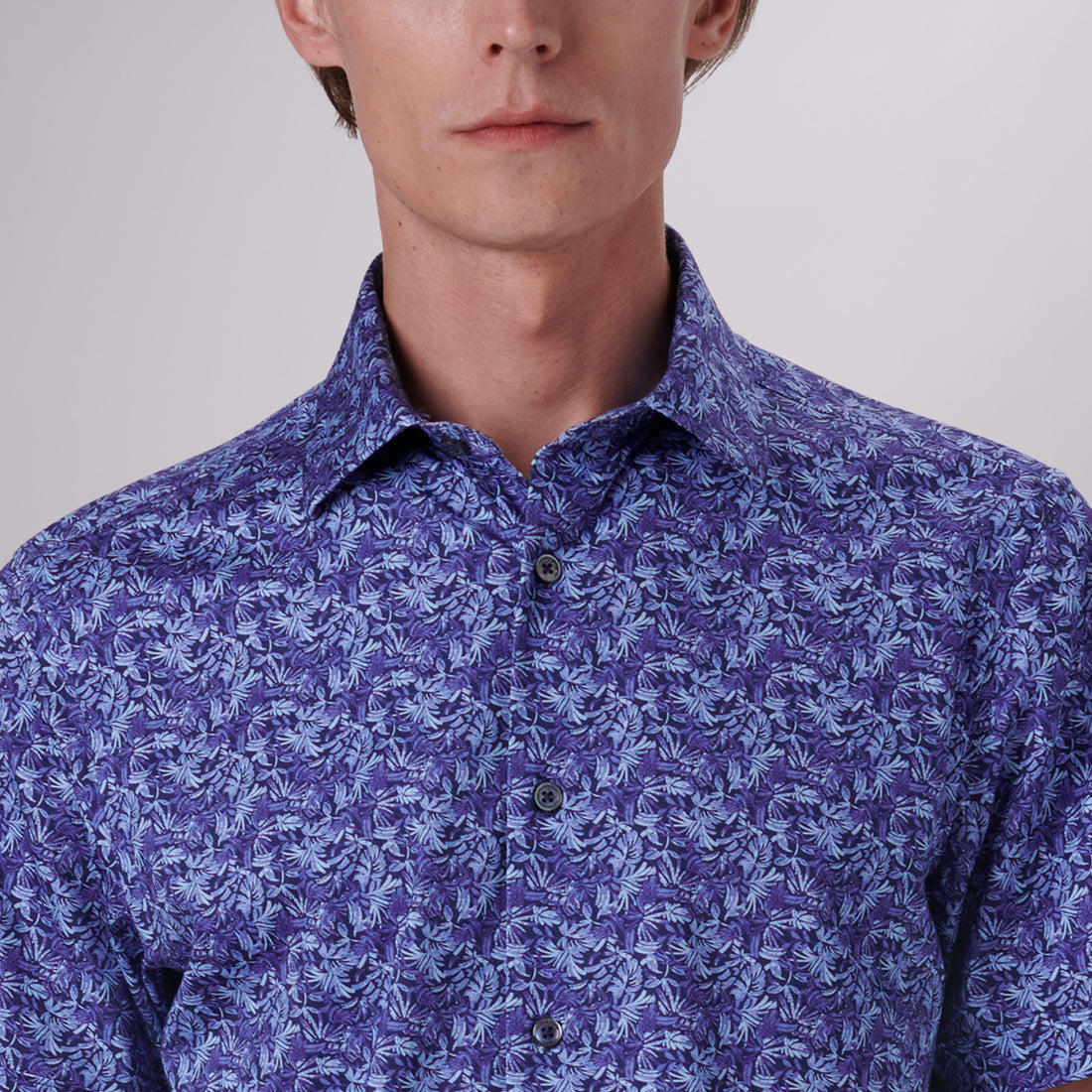 Milo Leaf Print OoohCotton Short Sleeve Shirt