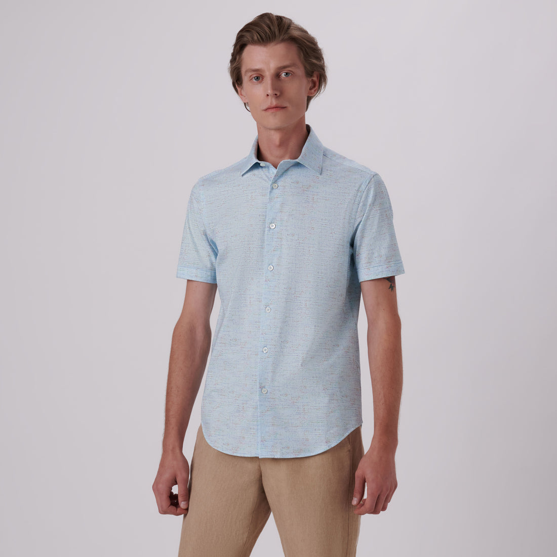 Miles Marled Print OoohCotton Short Sleeve Shirt