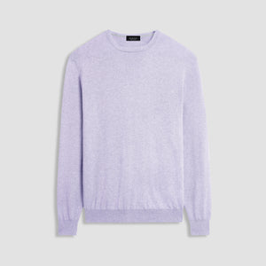 Solid Cotton Cashmere Crew Neck Sweater