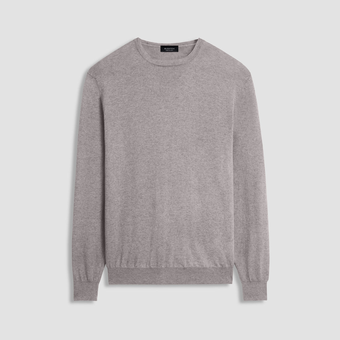 Solid Cotton Cashmere Crew Neck Sweater