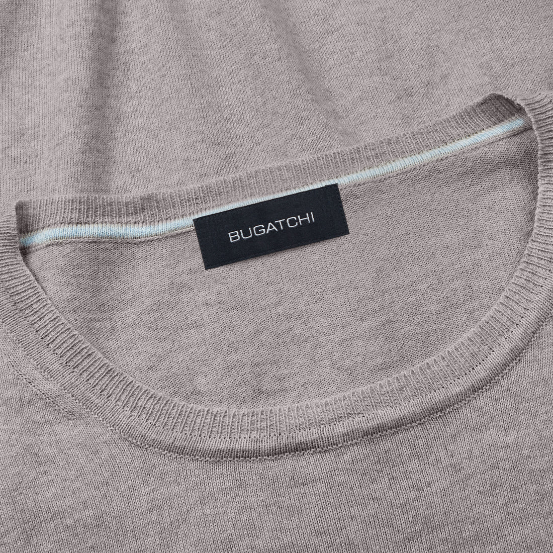 Solid Cotton Cashmere Crew Neck Sweater