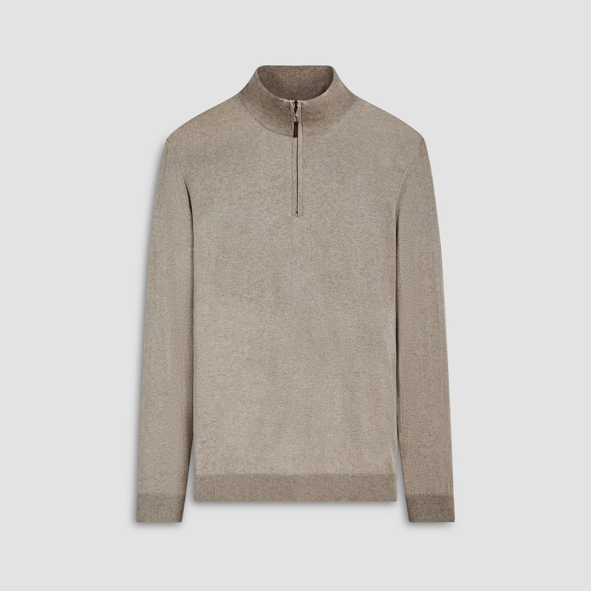 Solid Cotton Cashmere Quarter Zip Sweater