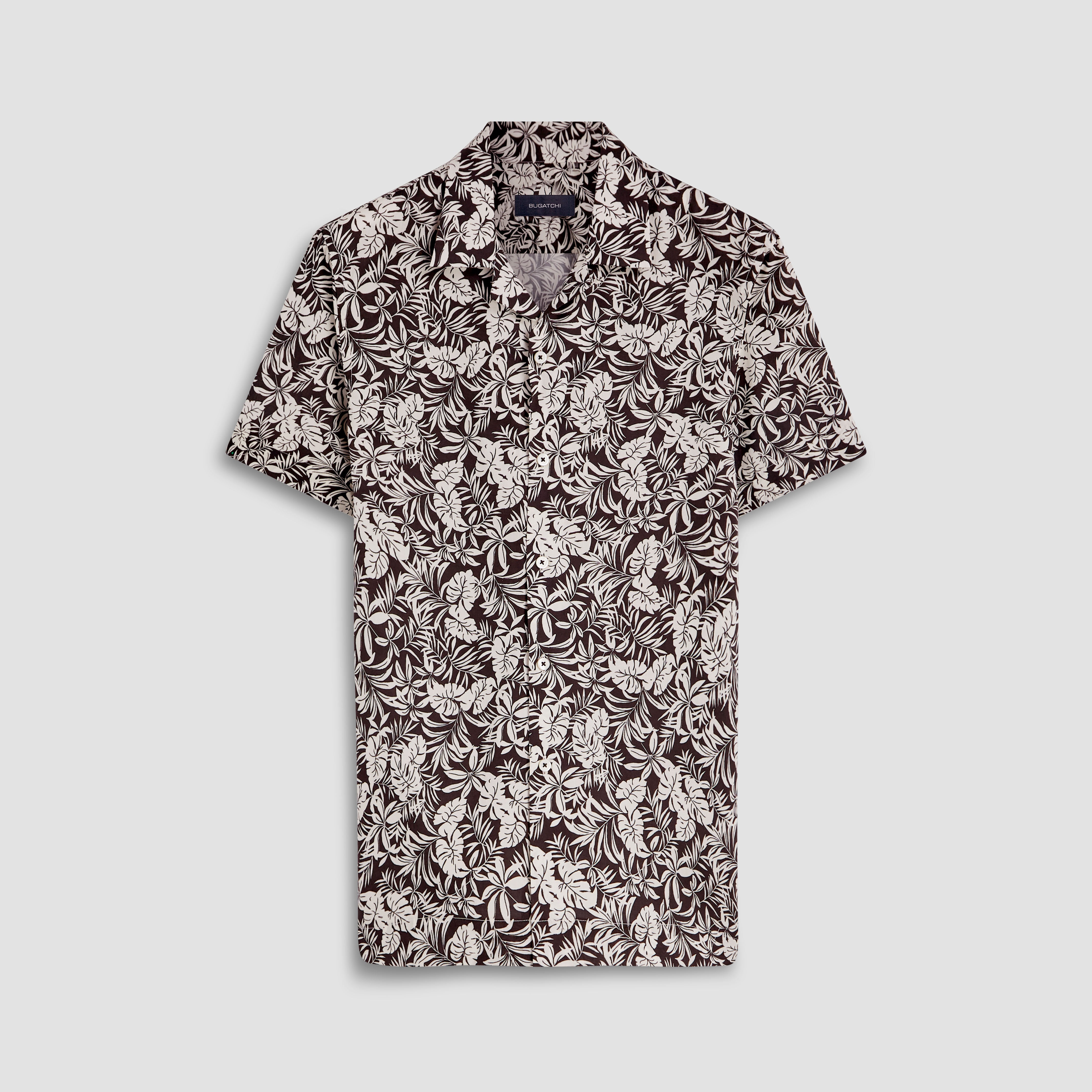Jackson Leaf Print Short Sleeve Shirt – BUGATCHI
