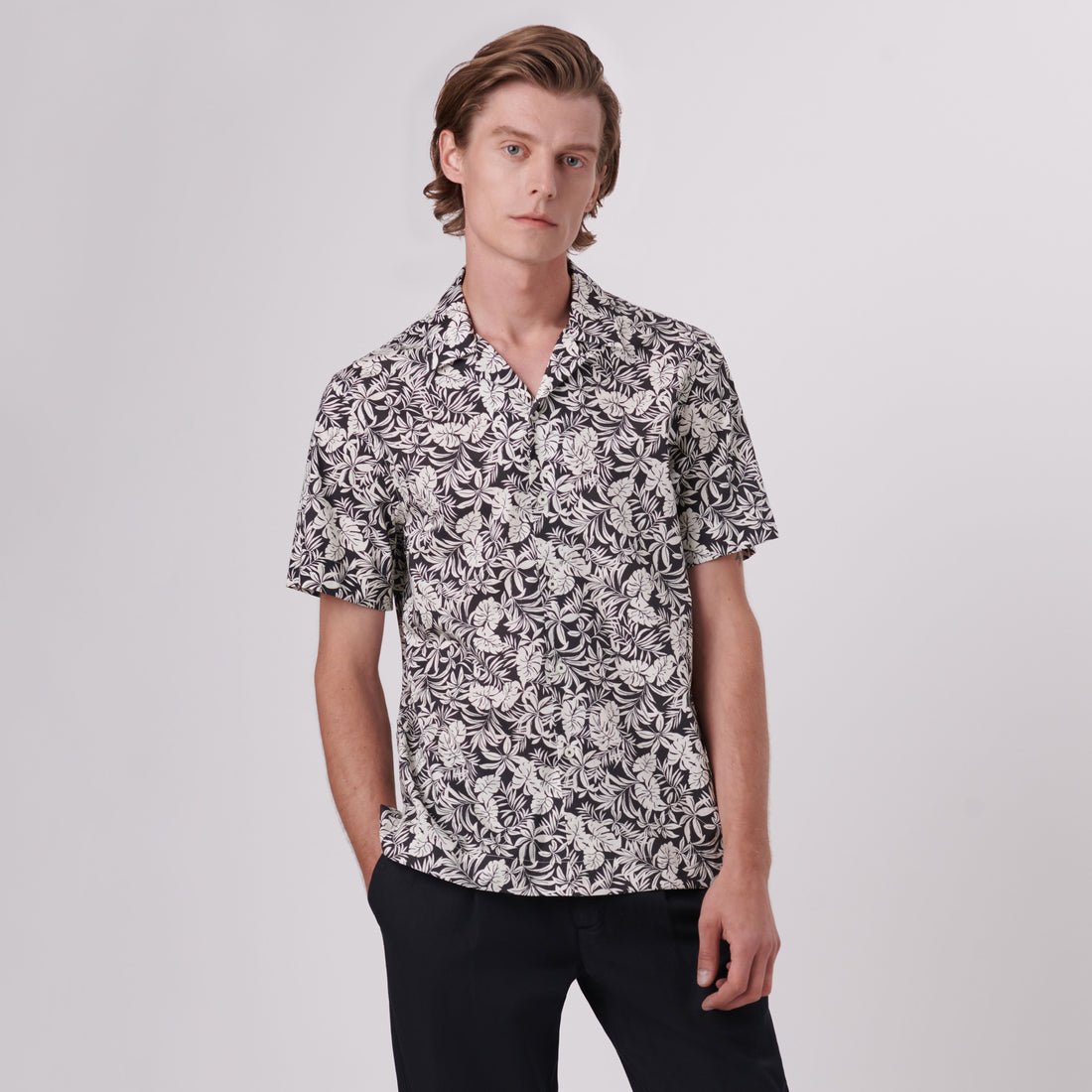 Jackson Leaf Print Short Sleeve Shirt