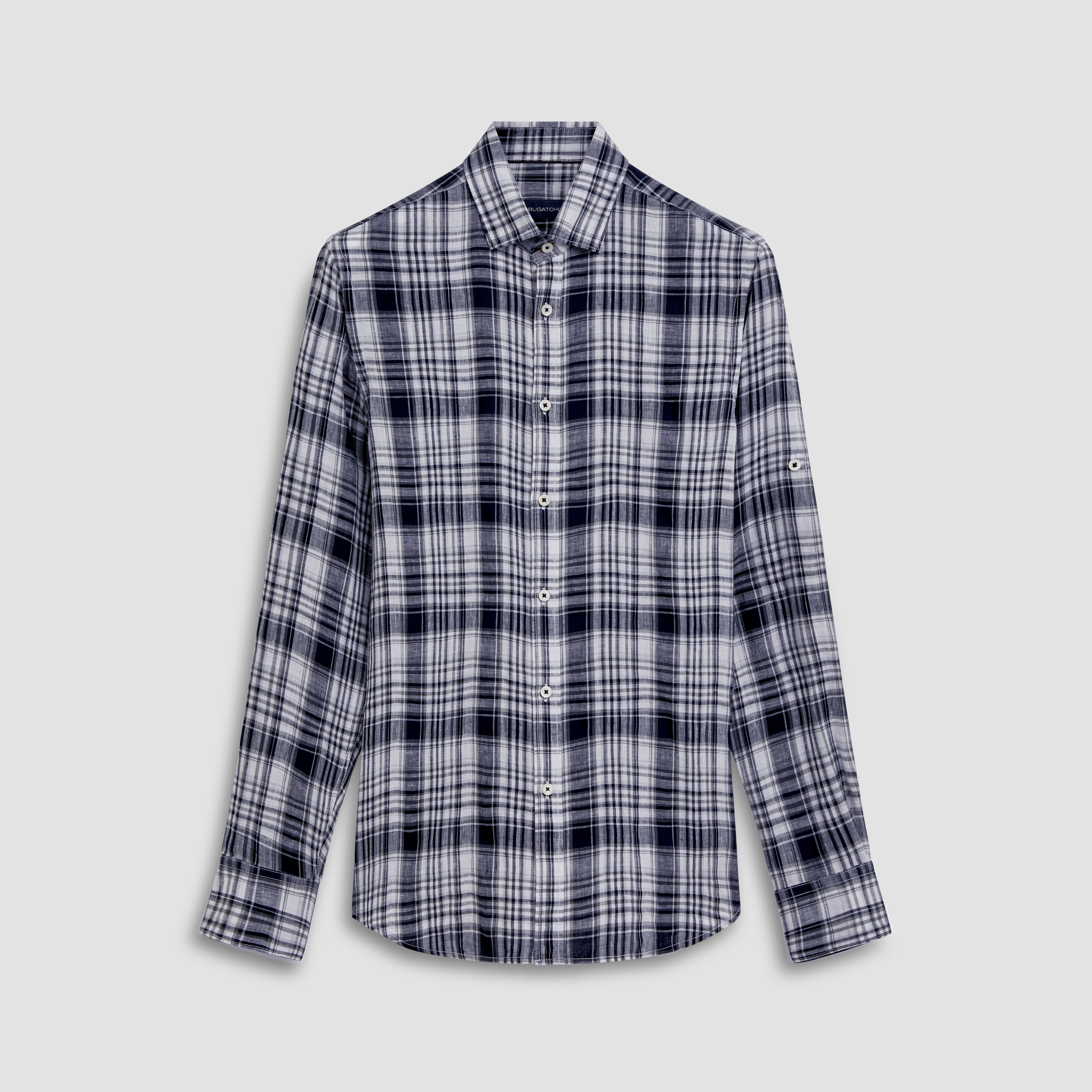 Julian Plaid Check Linen Shirt – BUGATCHI