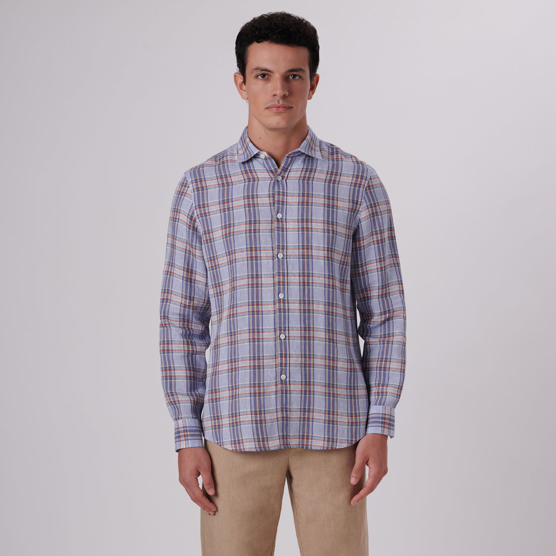 Julian Plaid Check Linen Shirt