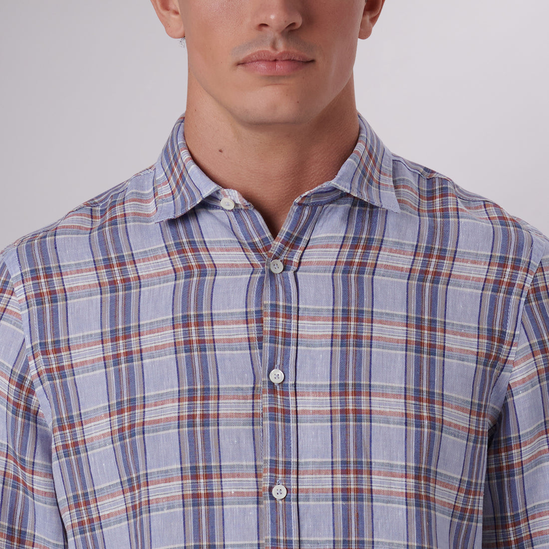 Julian Plaid Check Linen Shirt