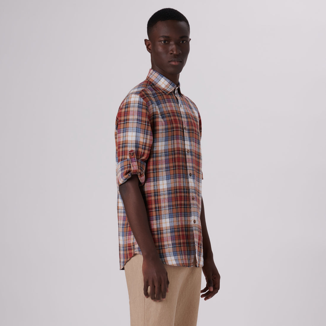 Julian Plaid Check Linen Shirt