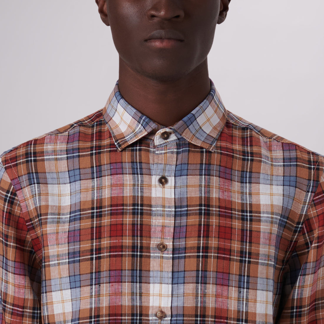 Julian Plaid Check Linen Shirt