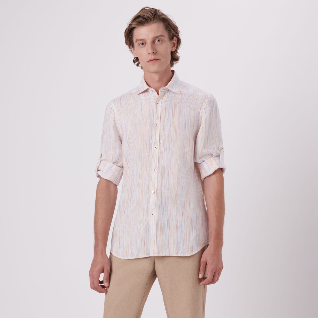 Julian Chalk Stripe Linen Shirt