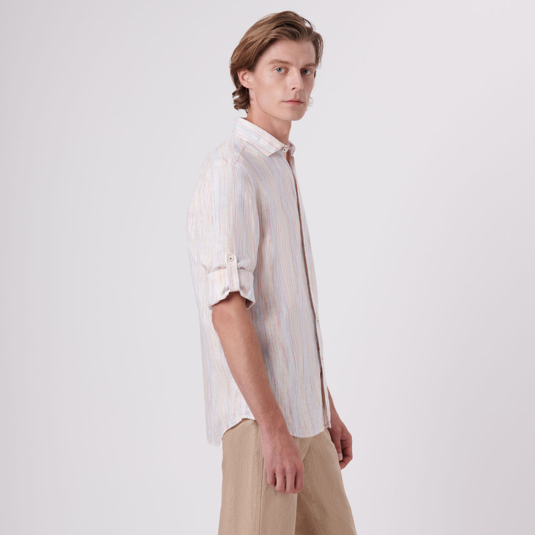 Julian Chalk Stripe Linen Shirt