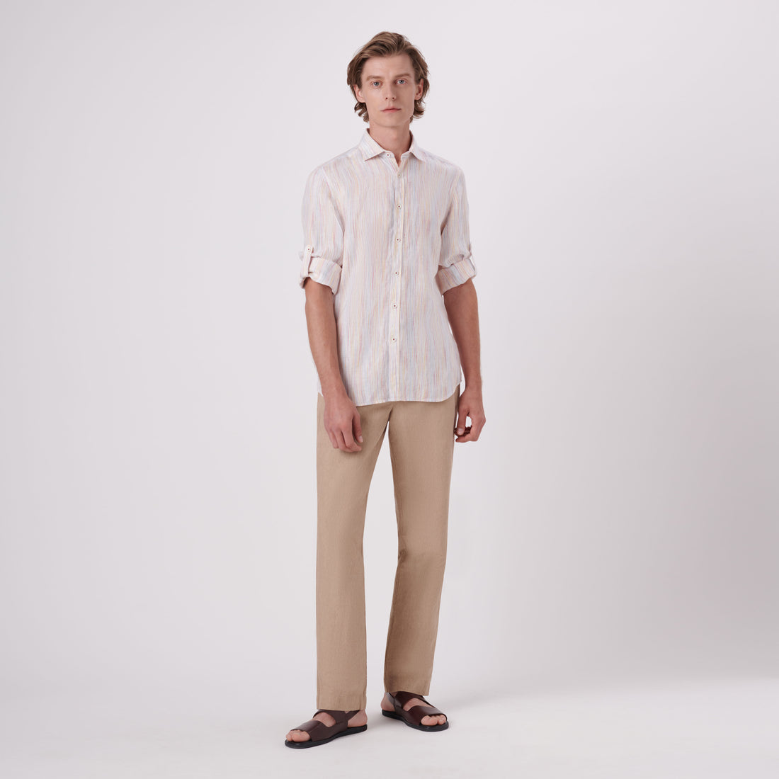 Julian Chalk Stripe Linen Shirt