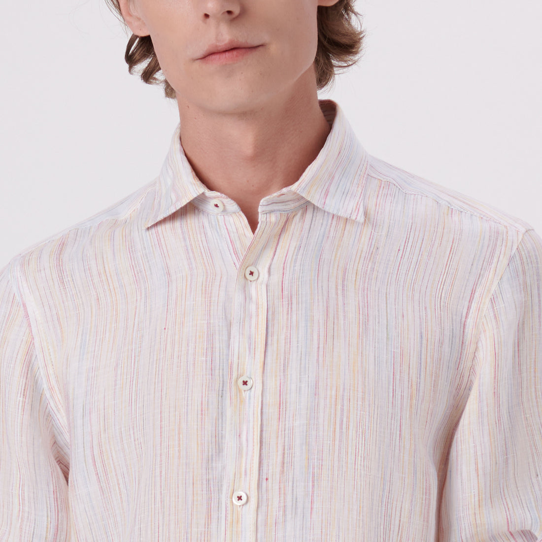 Julian Chalk Stripe Linen Shirt