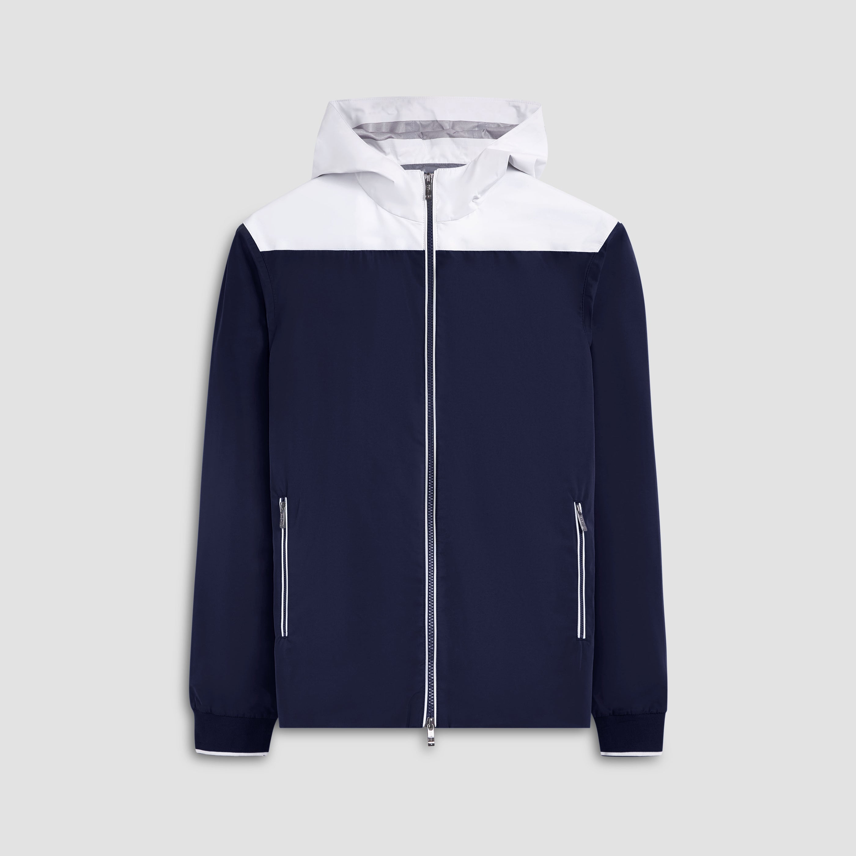 Bugatchi Men's Full-Zip Hooded Jacket Navy