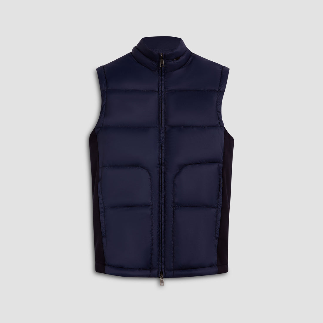 Quilted Vest With Knit Back