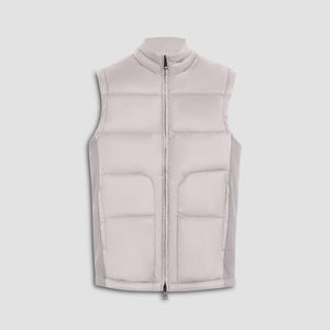 Quilted Vest With Knit Back