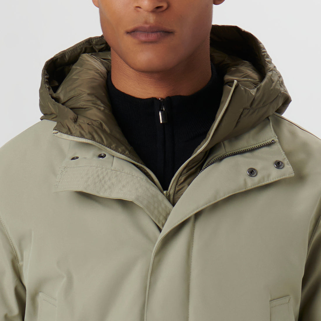 Three Quarter Jacket With Hood