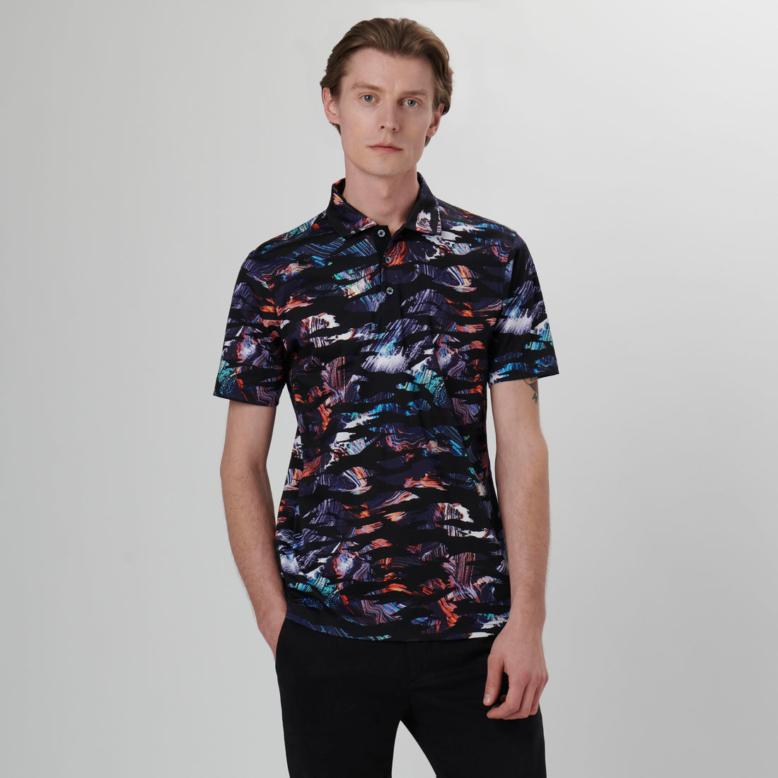 Hendrix Abstract Print Polo Shirt