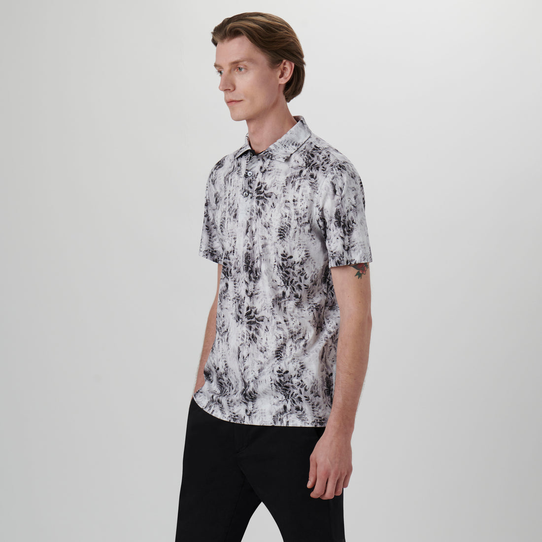 Hendrix Leaf Print Polo Shirt