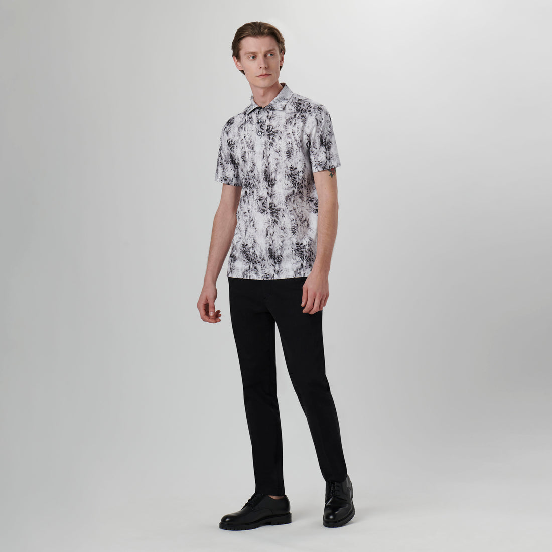 Hendrix Leaf Print Polo Shirt