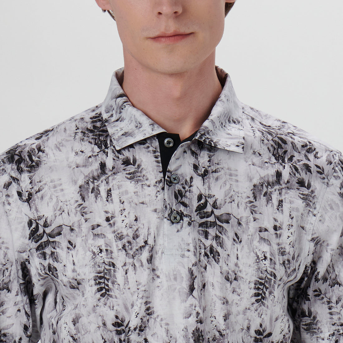 Hendrix Leaf Print Polo Shirt