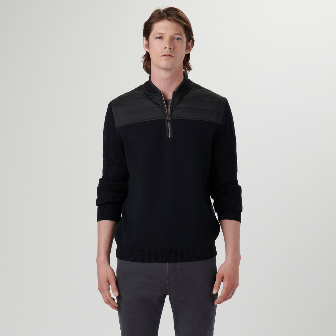 Solid Quarter Zip Sweater