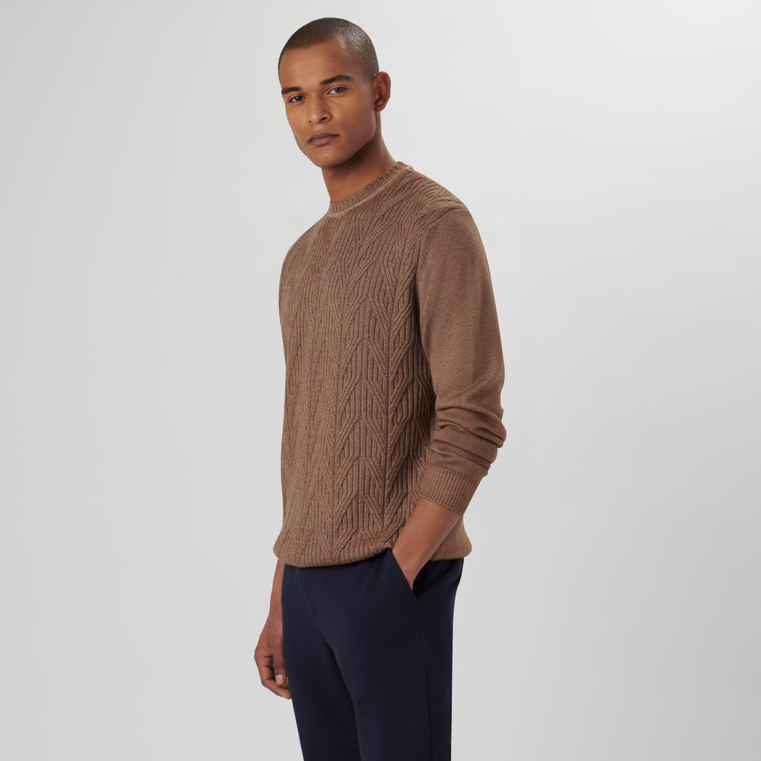 Cable Knit Crew Neck Sweater