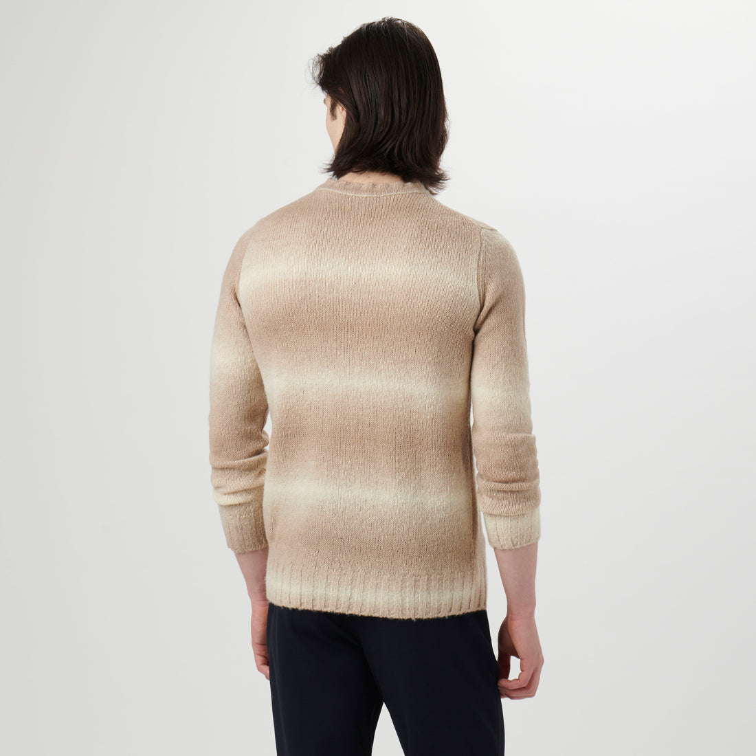 Gradient Striped Crew Neck Sweater