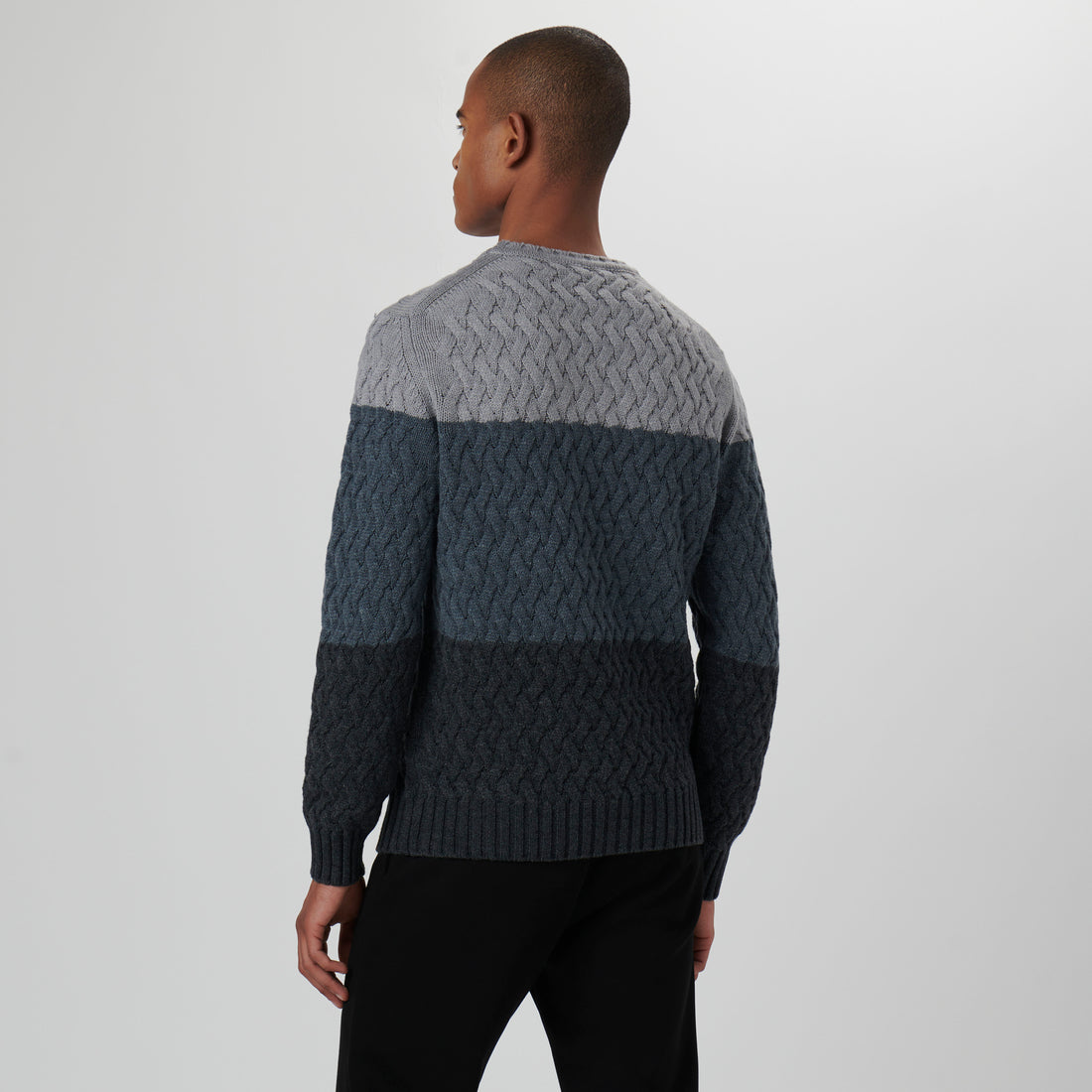 Basketweave Stitch Crew Neck Sweater