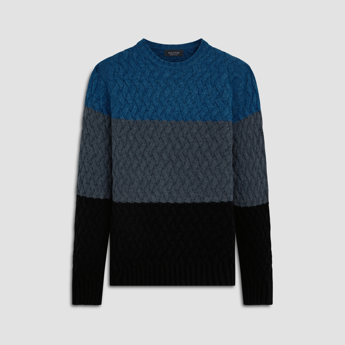 Basketweave Stitch Crew Neck Sweater