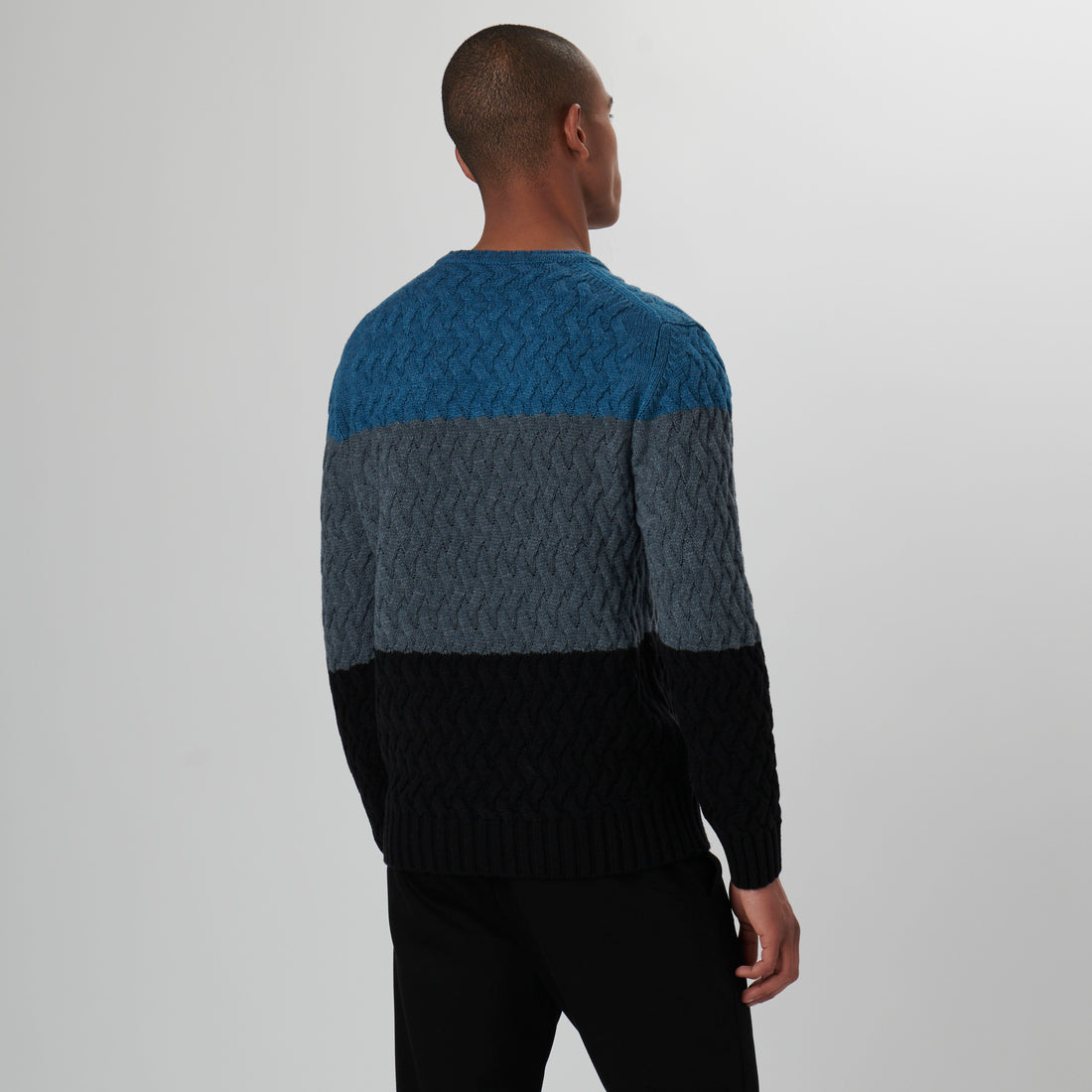 Basketweave Stitch Crew Neck Sweater