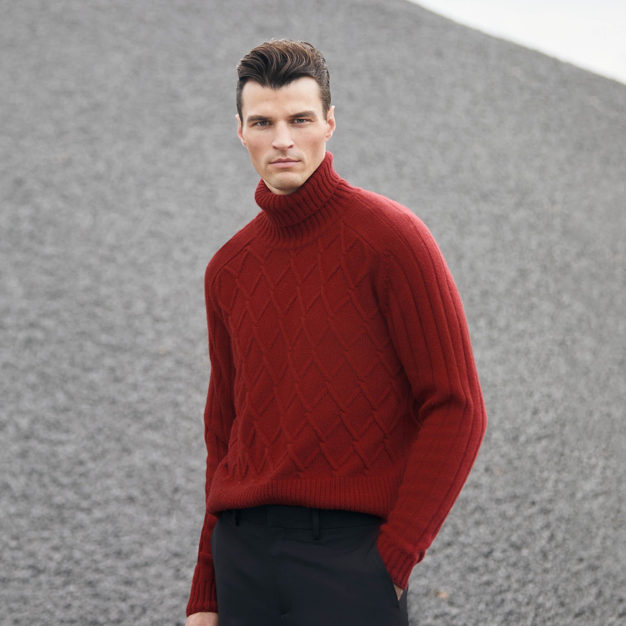 Diamond Stitch Turtleneck Sweater – BUGATCHI