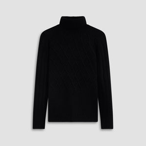 Diamond Stitch Turtleneck Sweater