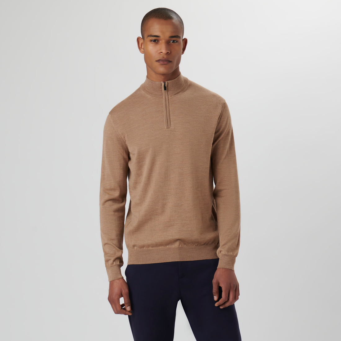 Super Merino Solid Quarter Zip Sweater