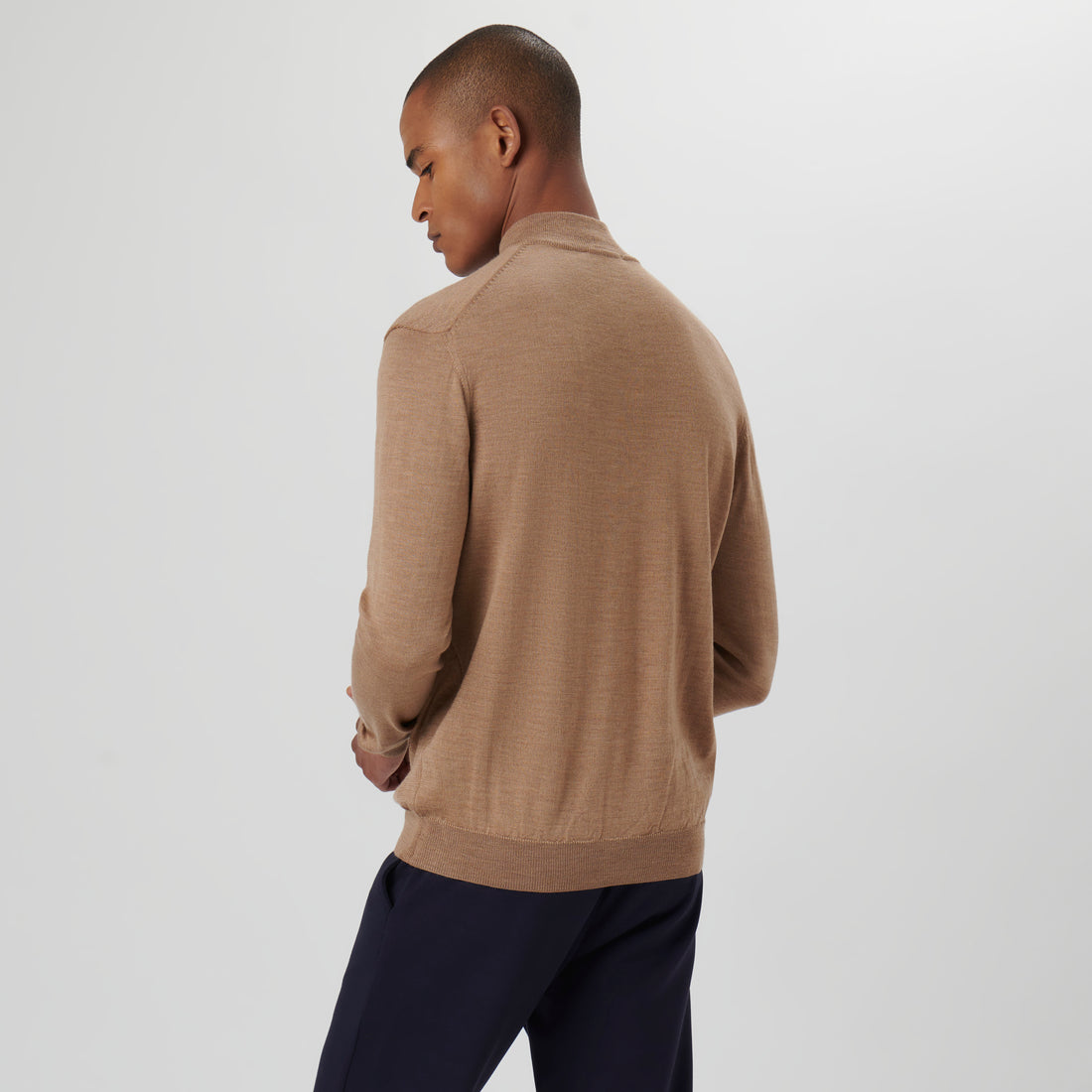 Super Merino Solid Quarter Zip Sweater