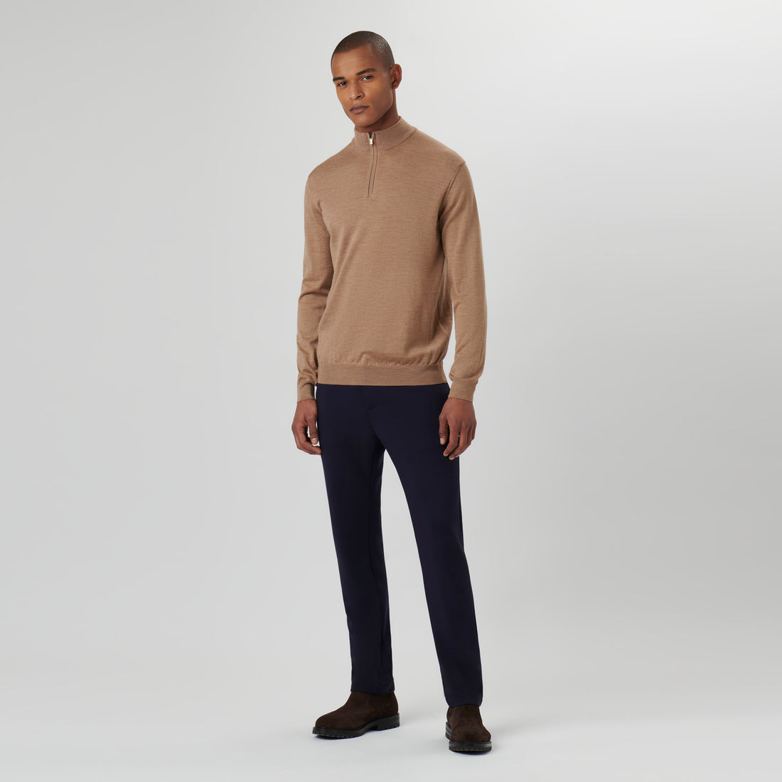 Super Merino Solid Quarter Zip Sweater